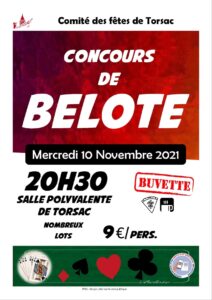 Soirée Belote @ Salle Polyvalente de Torsac