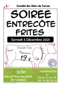 Soirée Entrecôte Frites @ Salle polyvalente de Torsac